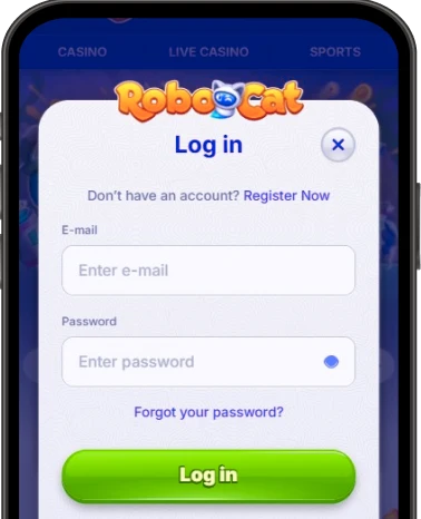 RoboCat Casino σε κινητή συσκευή